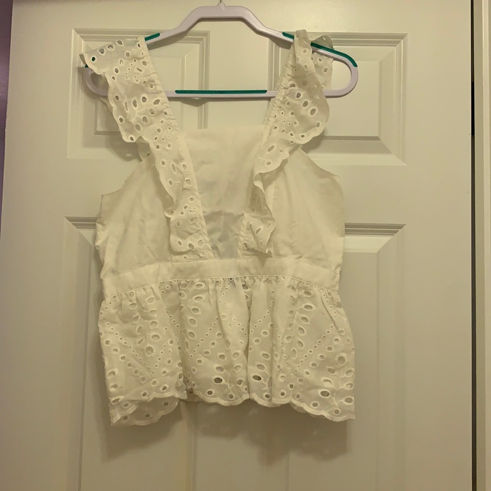 Banana republic white peplum top